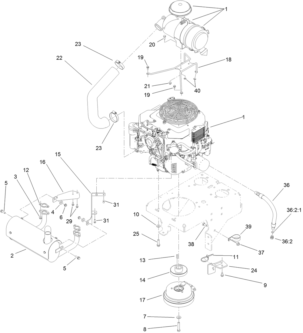 Engine Assembly Diagram and Parts List for 74589 (313001001-313999999)(2013) Toro Lawn Mower