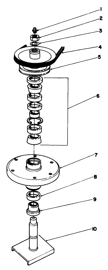 Drive Spindle No. 54-7781 Diagram and Parts List for 30152 800001 - 899999 Toro Lawn Mower