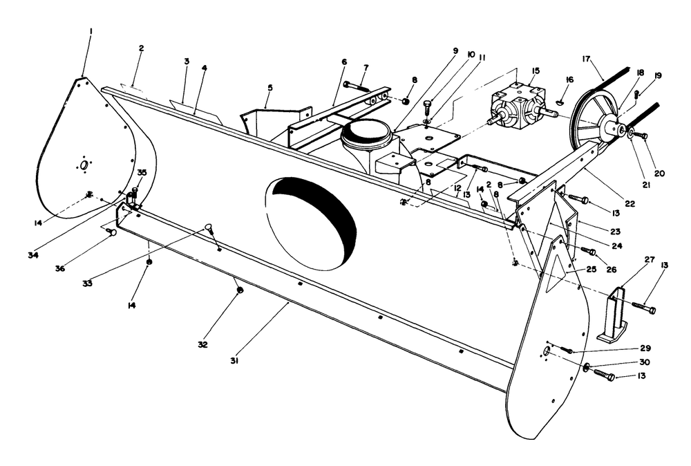 44" Snow Thrower Model No. 30761 (Optional) Diagram and Parts List for 30718 1000001 - 1999999 Toro Lawn Tractor