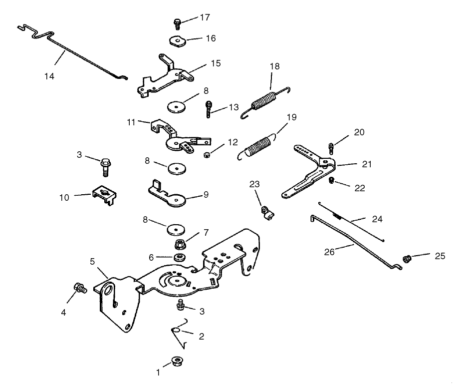 Engine Control Assembly Diagram and Parts List for 74228 (220000001-220999999)(2002) Toro Lawn Mower