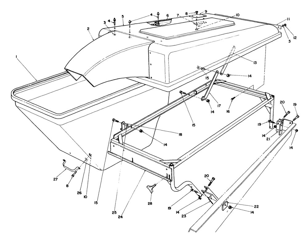 Grass Collection System Model No. 30576 (Optional) (Continued) Diagram and Parts List for 30718 0000001 - 0999999 Toro Lawn Tractor