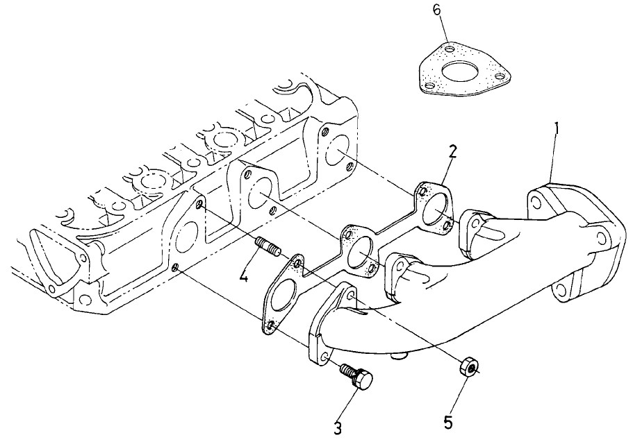 Exhaust Manifold Assembly Diagram and Parts List for 22303TE 990001 - 999999 Toro Lawn Tractor Accessories