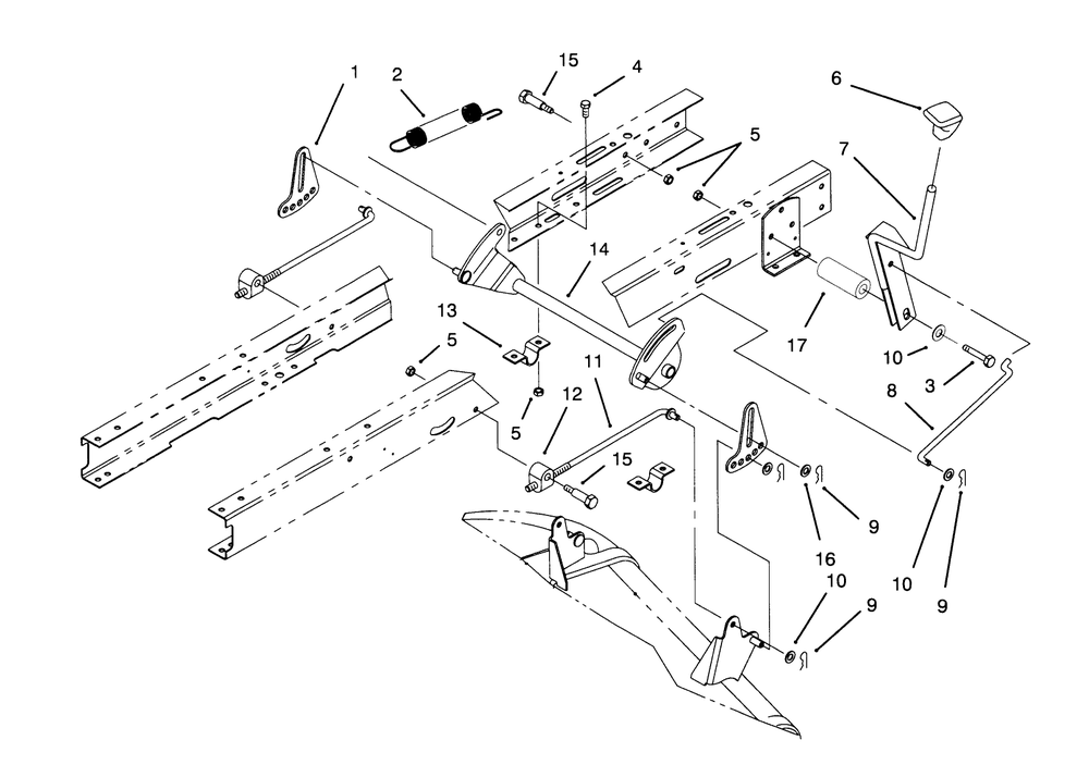 Height Of Cut Assembly Diagram and Parts List for 71184 6900001 - 6999999 Toro Lawn Tractor
