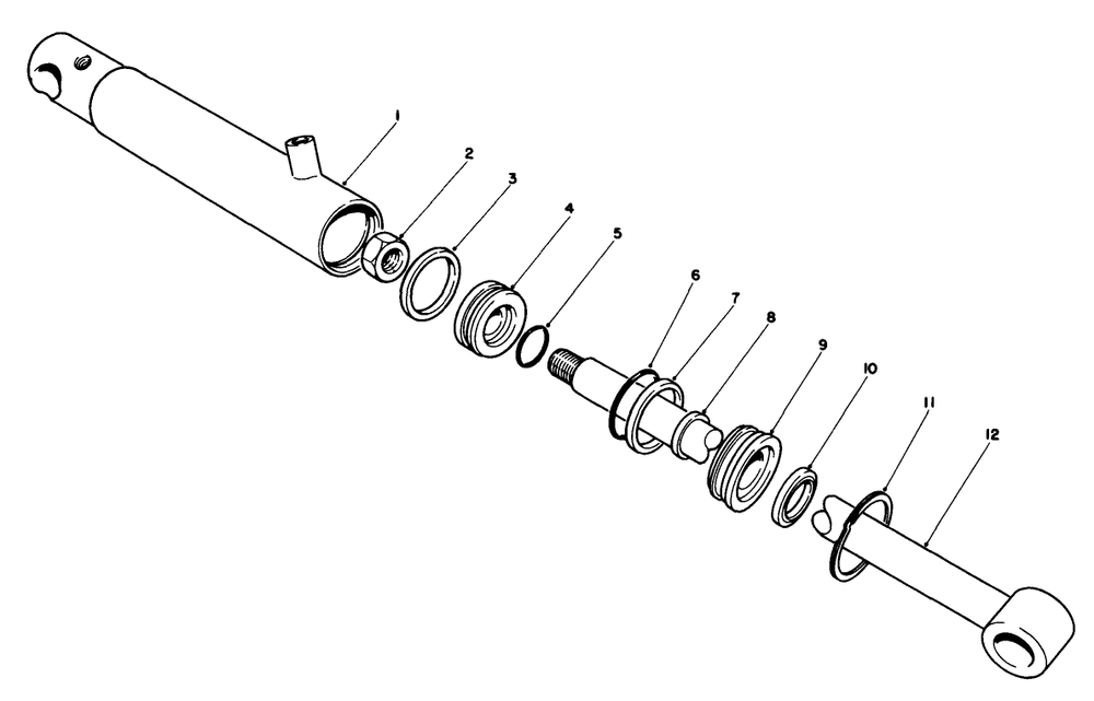 Hydraulic Cylinder No. 68-9700 Diagram and Parts List for 30798 0000001 - 0999999 Toro Lawn Tractor