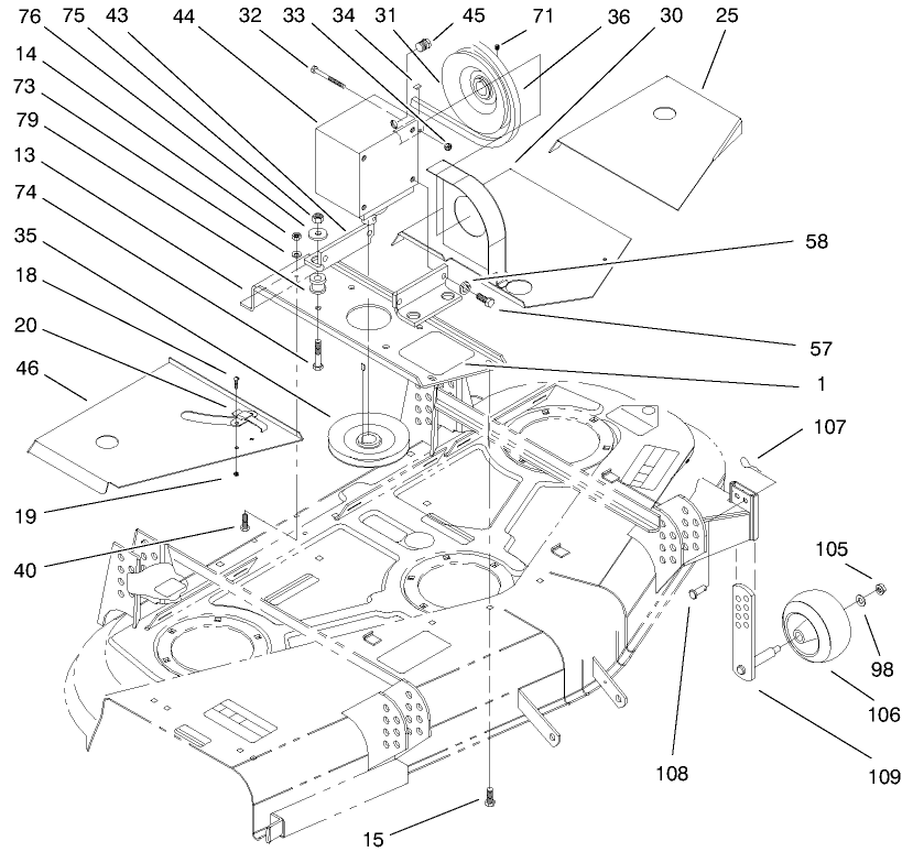 Covers, Gearbox And Gage Wheel Assembly Diagram and Parts List for 30753 990001 - 999999 Toro Lawn Mower