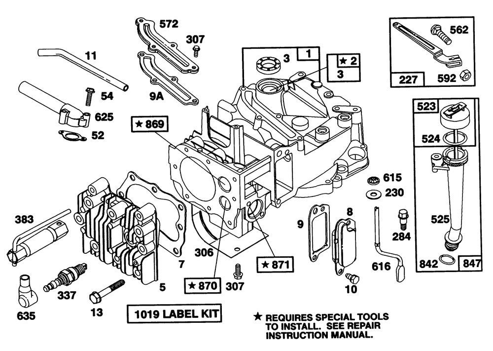 Engine Riggs & Stratton Model 124702-3115-01 Diagram and Parts List for 20217 1000001 - 1999999 Toro Lawn Mower