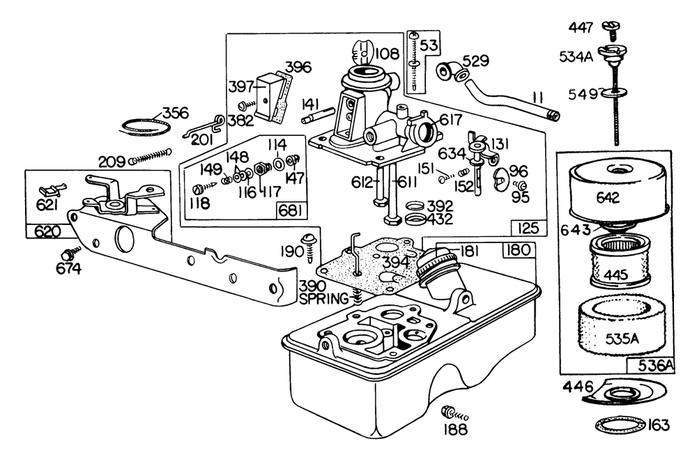 Engine Briggs & Stratton Model 110908-0380-01 Diagram and Parts List for 23333 8000001 - 8999999 Toro Lawn Mower
