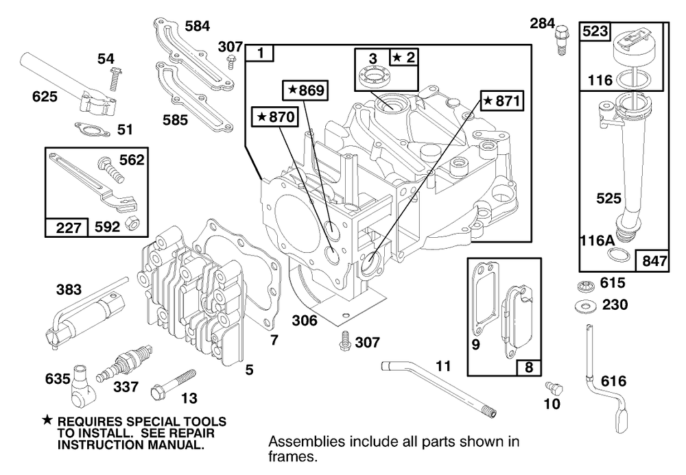 Engine Briggs & Stratton Model 127702-1745-E1 (Serial No. 8901374 & Up) Diagram and Parts List for 16401 890000001 - 899999999 Toro Lawn Mower