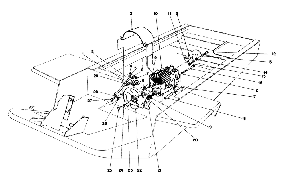 Transmission And Fan Assembly Diagram and Parts List for 30775 100001 - 199999 Toro Lawn Tractor