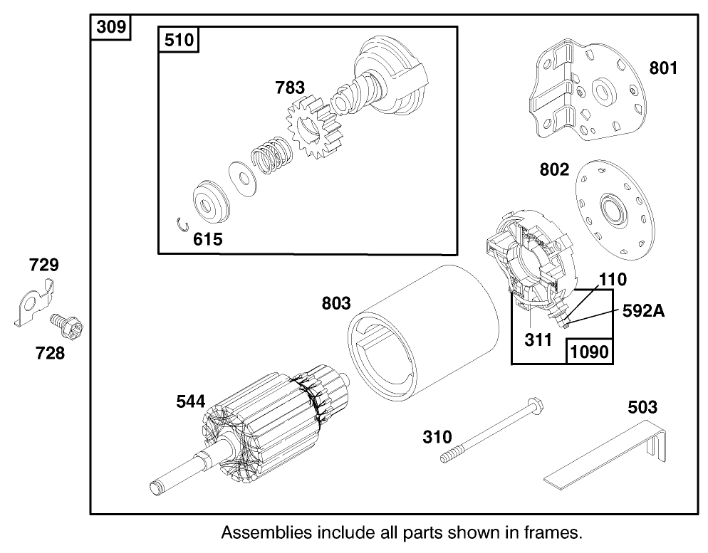 Engine Briggs & Stratton Model 28n707-1131-E1 Diagram and Parts List for 71215 8900001 - 8999999 Toro Lawn Tractor