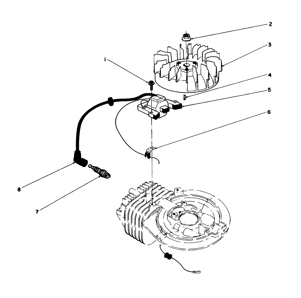 Flywheel & Magneto Assembly (Engine Model No. 47ph7) Diagram and Parts List for 20584 8000001 - 8999999 Toro Lawn Mower