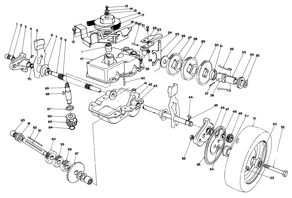 Gear Case Assembly (Model 22020) Diagram and Parts List for 22020 3000001 - 3999999 Toro Lawn Mower