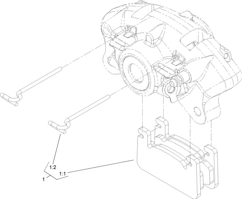 Caliper Assembly Diagram and Parts List for 12004TC 240000001 - 240999999 Toro Lawn Tractor