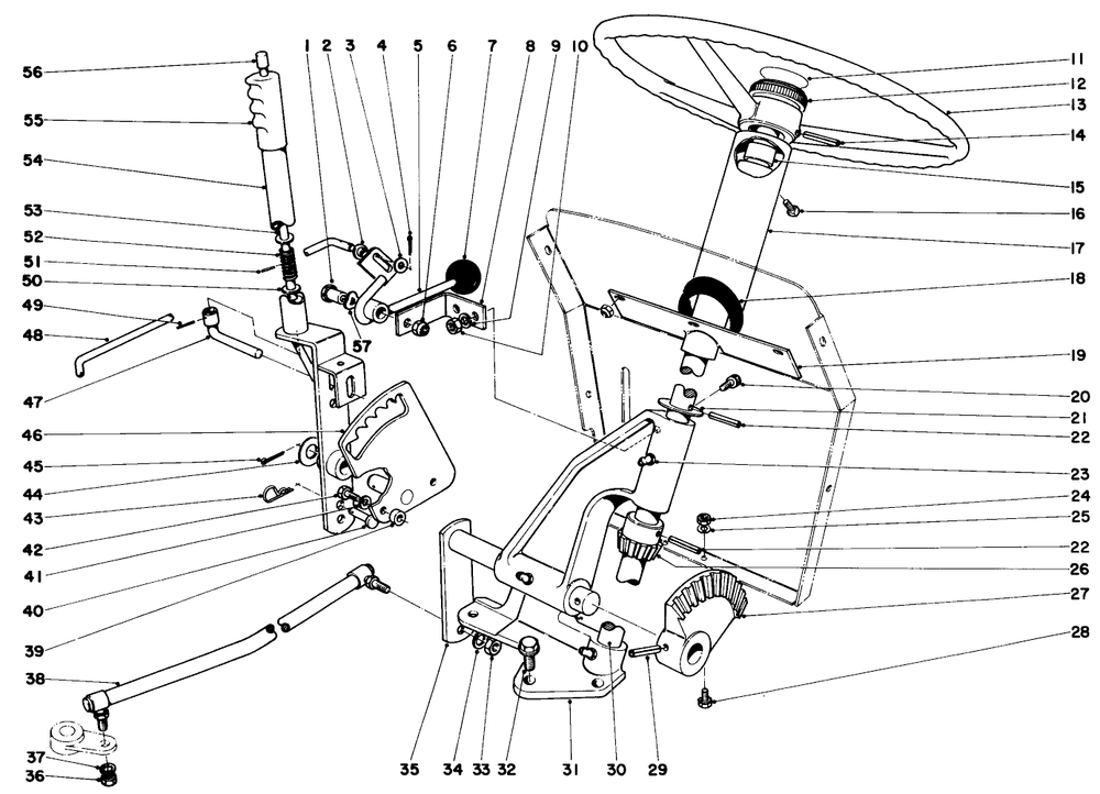 Steering And Lift Arm Assembly Diagram and Parts List for 55302 9000001 - 9999999 Toro Lawn Tractor