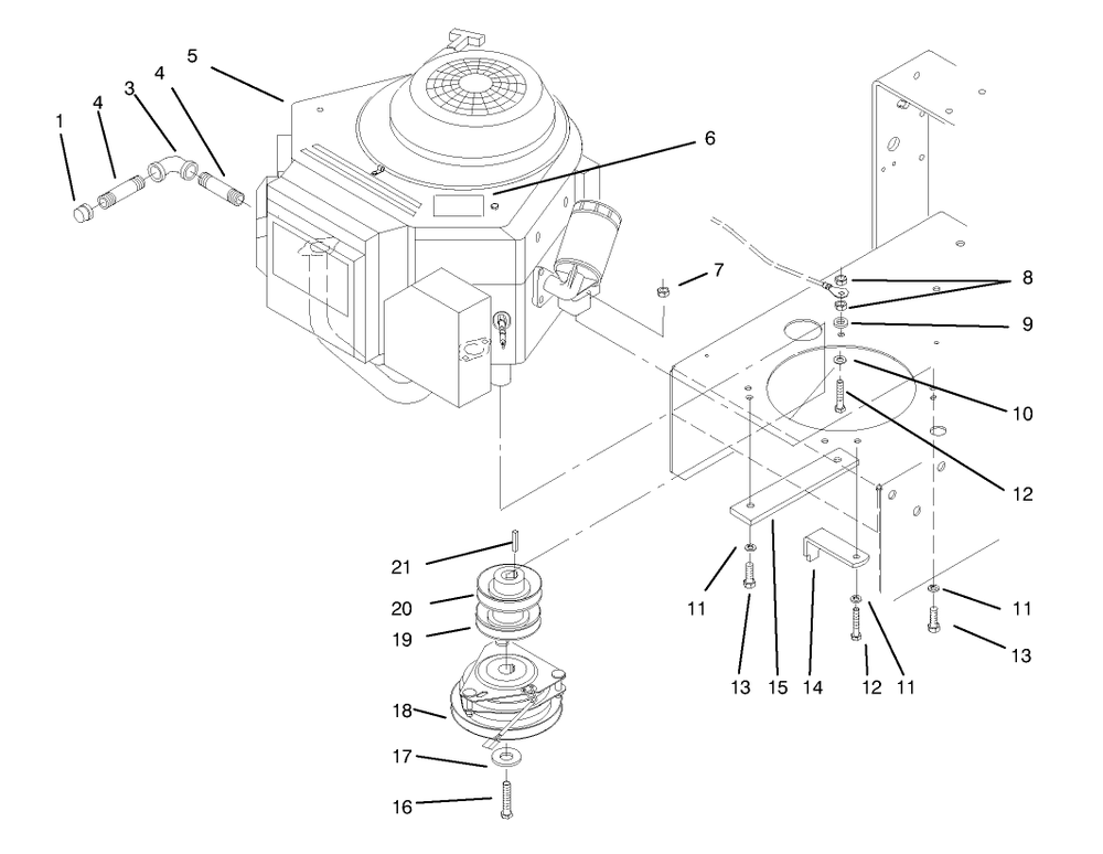 Engine Assembly Diagram and Parts List for 30182 690001 - 699999 Toro Lawn Tractor Accessories