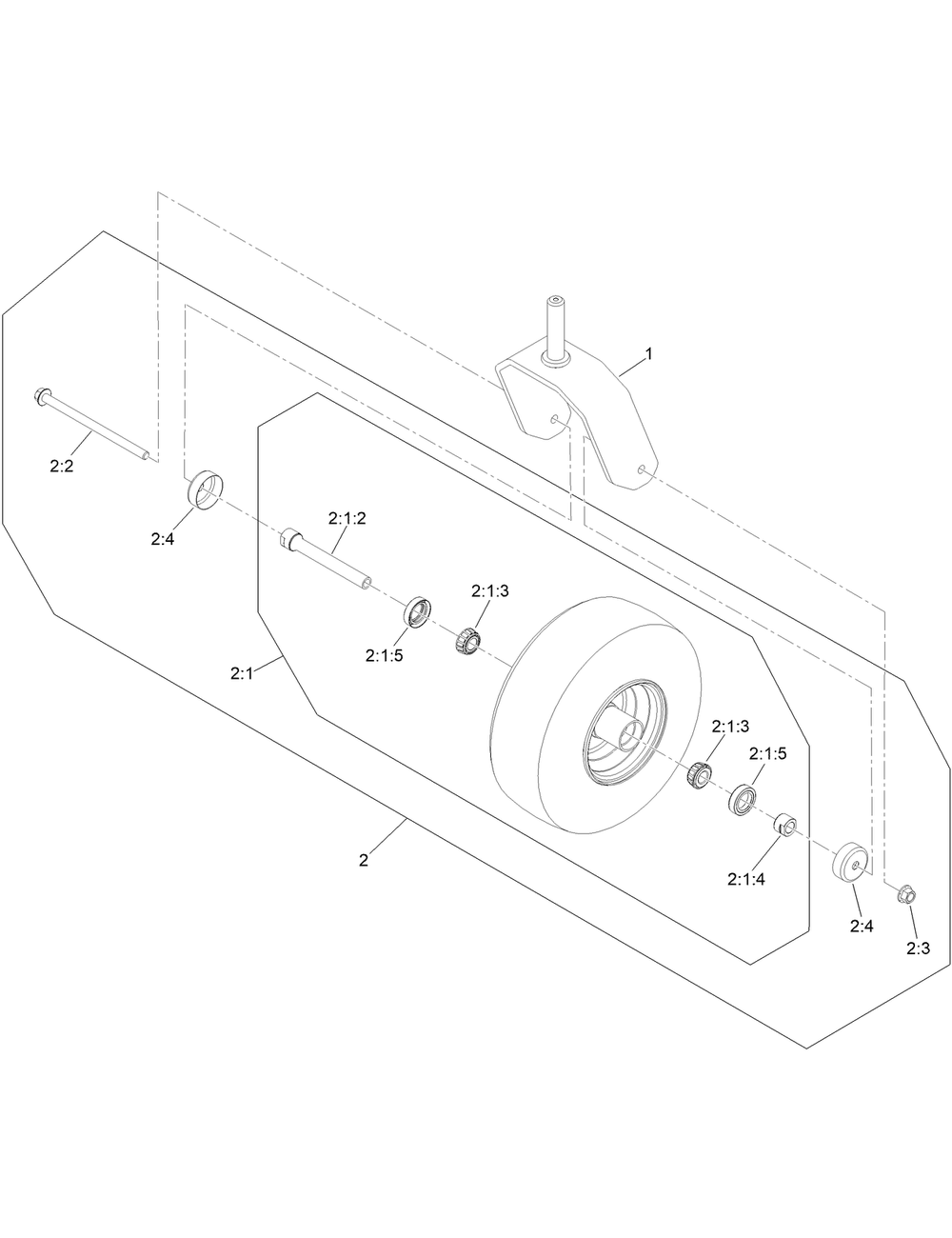 Caster And Wheel Assembly Diagram and Parts List for 74010HD 418028710 - 418028721 Toro Lawn Tractor