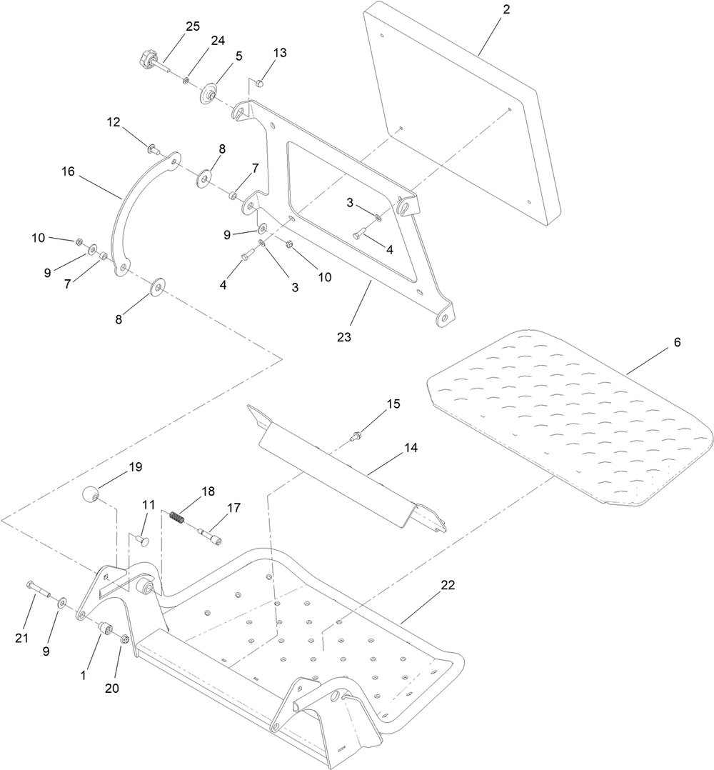 Platform Assembly Diagram and Parts List for 68141 414400369 - 999999999 Toro Lawn Tractor Accessories