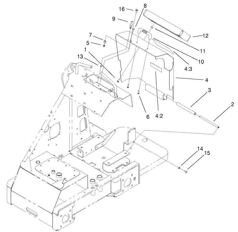 Rear Cover Assembly Diagram and Parts List for 22303TE 990001 - 999999 Toro Lawn Tractor Accessories
