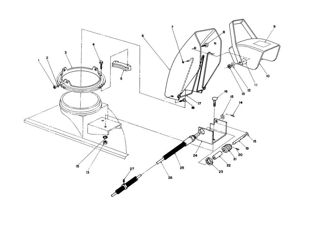 Chute Ring & Deflector Assembly Diagram and Parts List for 30761 800001 - 899999 Toro Snow Blower
