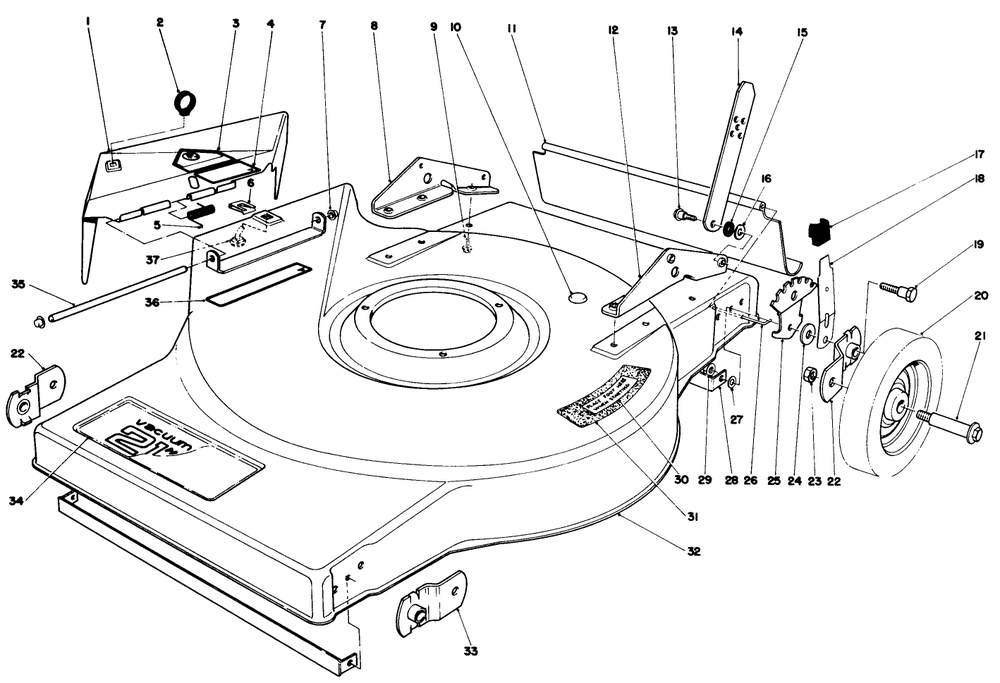Mower Housing Assembly-Model 16860 Diagram and Parts List for 16860 1000001 - 1999999 Toro Lawn Mower