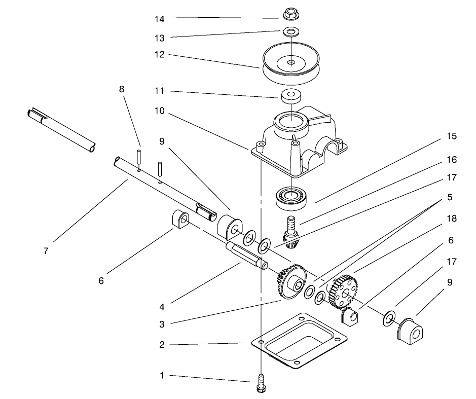 Gearcase Assembly No. 71-9600 Diagram and Parts List for 20822 7900001 - 7999999 Toro Lawn Mower