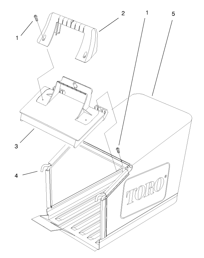 Bag And Components Assembly Diagram and Parts List for 20803 8900001 - 8999999 Toro Lawn Mower