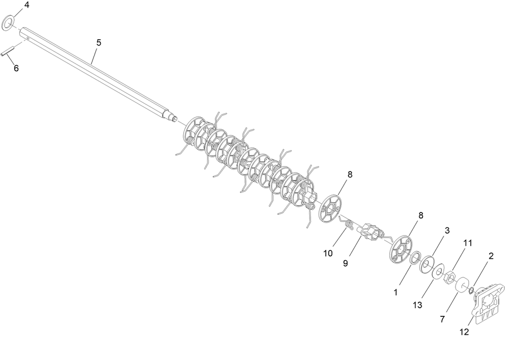 Aerator Assembly No. 134-5566 Diagram and Parts List for 54610 322000001 - 322999999 Toro Lawn Tractor Accessories