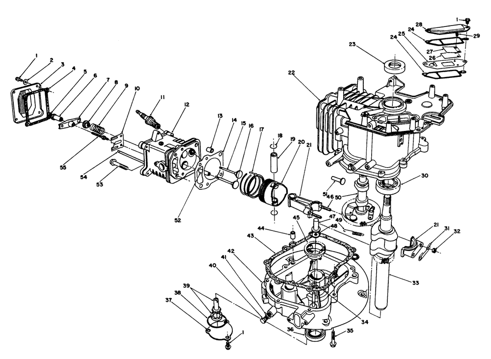 Crankcase Assembly (Continued) (Engine No. Vmj7) Diagram and Parts List for 26625CS 9000001 - 9999999 Toro Lawn Mower