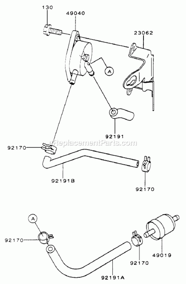 Fuel-Tank/Fuel-Valve Assembly Kawasaki Fh601v Diagram and Parts List for 74179 210000001-210999999 Toro Lawn Mower