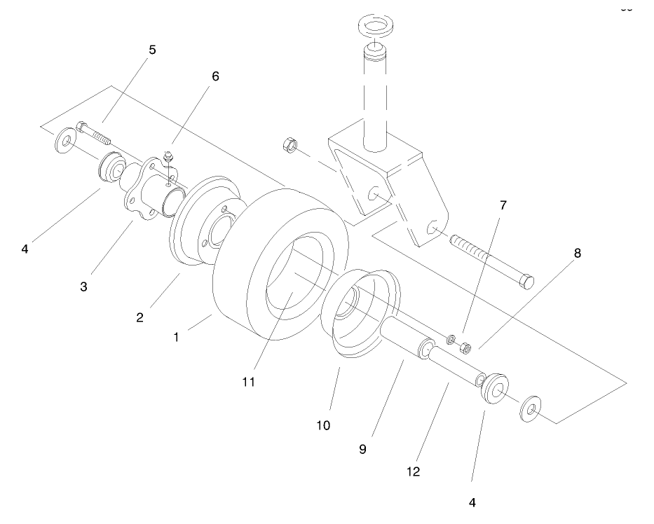 Pneumatic Tire Asm Diagram and Parts List for 30543 790001 - 799999 Toro Lawn Mower