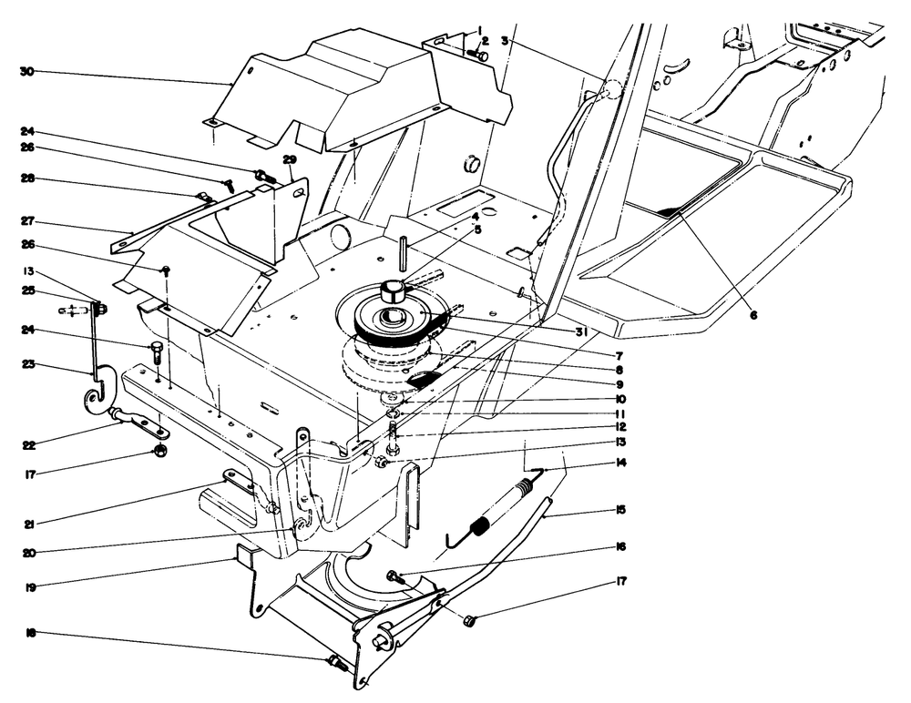 Clutch & Actuator Assembly Diagram and Parts List for 57356 8000001 - 8999999 Toro Lawn Tractor