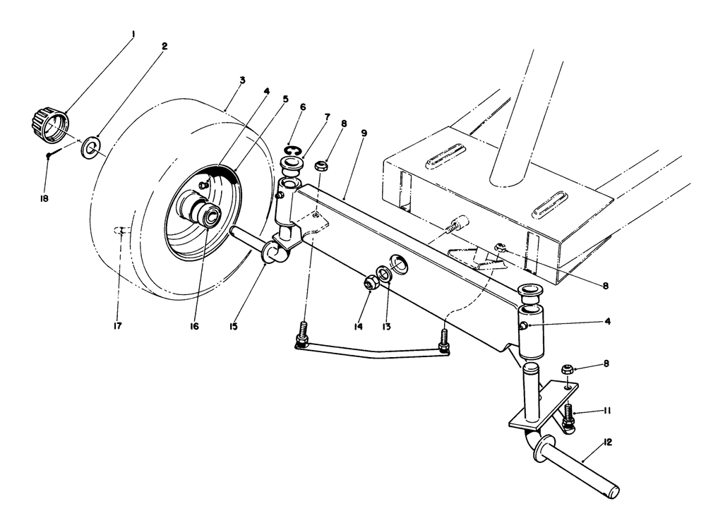 Front Axle Assembly Diagram and Parts List for 56123 9000001 - 9999999 Toro Lawn Tractor