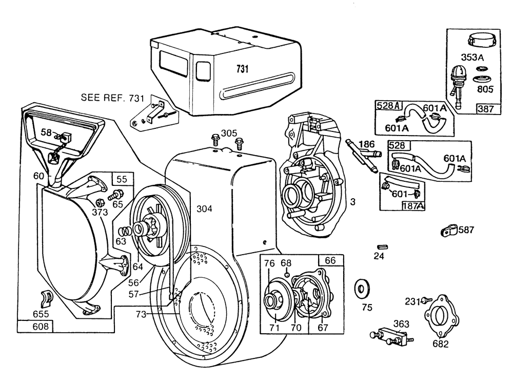 Engine Briggs & Stratton Model No. 252416-0734-01 (Continued) Diagram and Parts List for 38090 7000001 - 7999999 Toro Snow Blower