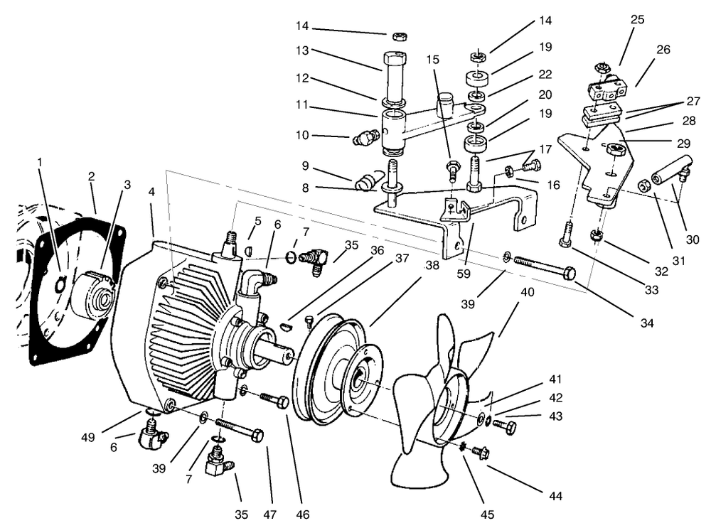 Transmission Assembly Diagram and Parts List for 30612 790001 - 799999 Toro Lawn Tractor