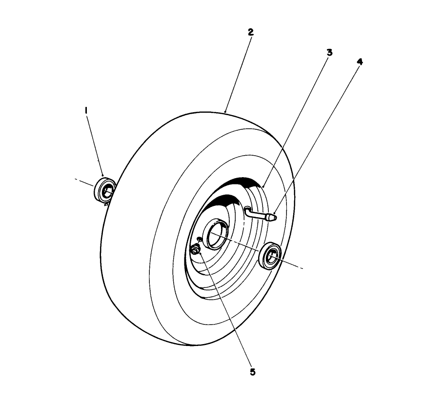 Front Wheel & Tire Assembly Diagram and Parts List for 55620 9000001 - 9999999 Toro Lawn Tractor