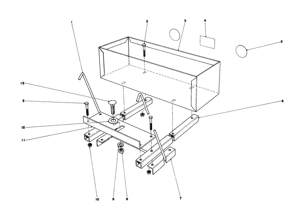 Weight Box Assembly Model 59138 Diagram and Parts List for 59136 0000001 - 0999999 Toro Snow Blower