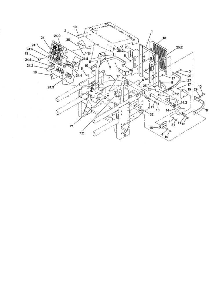 Engine Housing Assembly Diagram and Parts List for 74264 260000001 AND UP Toro Lawn Mower