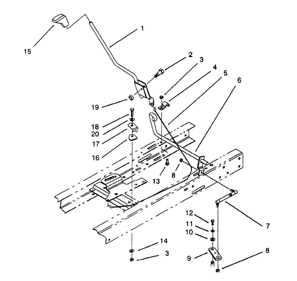 Shift Assembly (Serial No. 3900001-3901496) (Model No. 71180), (Serial No. 3900001-3900480) (Model No. 71202) Diagram and Parts List for 71180 3900001 - 3999999 Toro Lawn Tractor