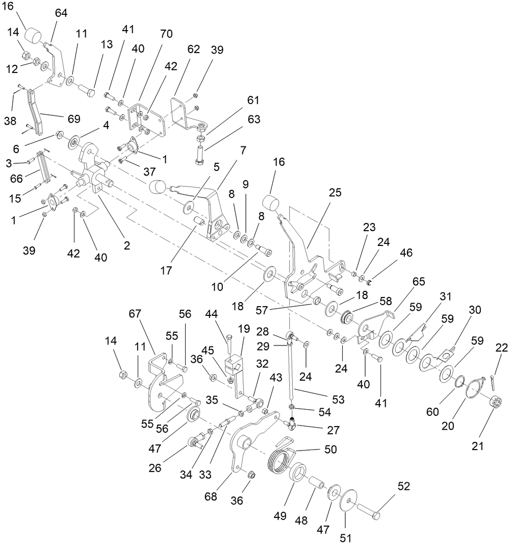 Control Assembly Diagram and Parts List for 25530T 323000000 - 999999999 Toro Lawn Tractor Accessories