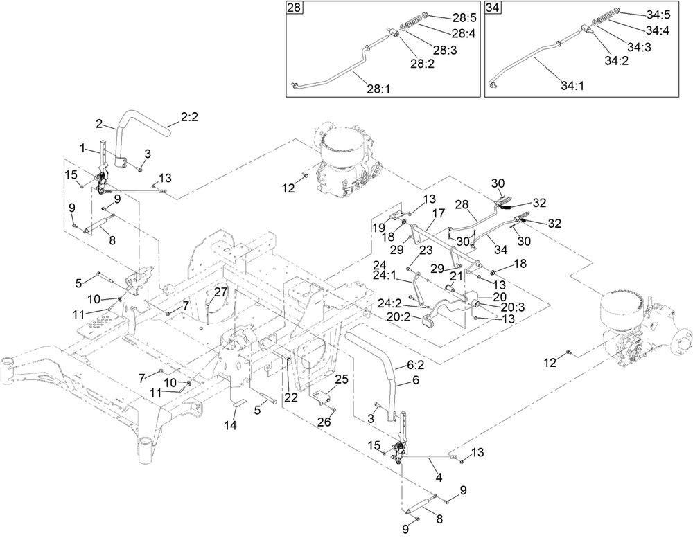 Motion Control Assembly Diagram and Parts List for 74010 414067788 - 414303378 Toro Lawn Tractor