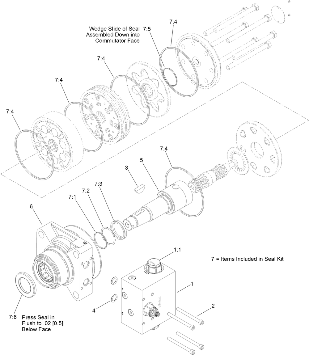 Hydraulic Motor Assembly No. 119-4557 Diagram and Parts List for 23208HD 400000000 - 999999999 Toro Stump Grinder
