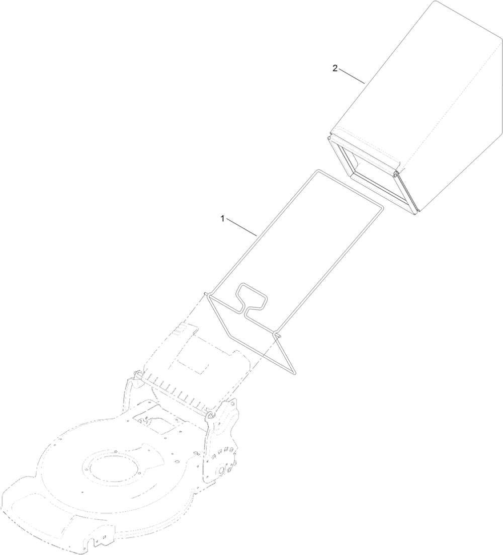 Rear Bag Assembly Diagram and Parts List for 21763 405559501 - 409999999 Toro Lawn Mower