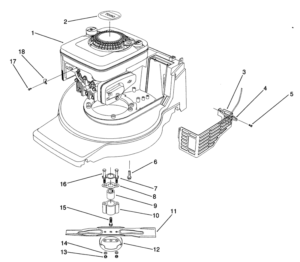 Engine Assembly (Model No. 20901b) Diagram and Parts List for 20906B 2000001 - 2999999 Toro Lawn Mower