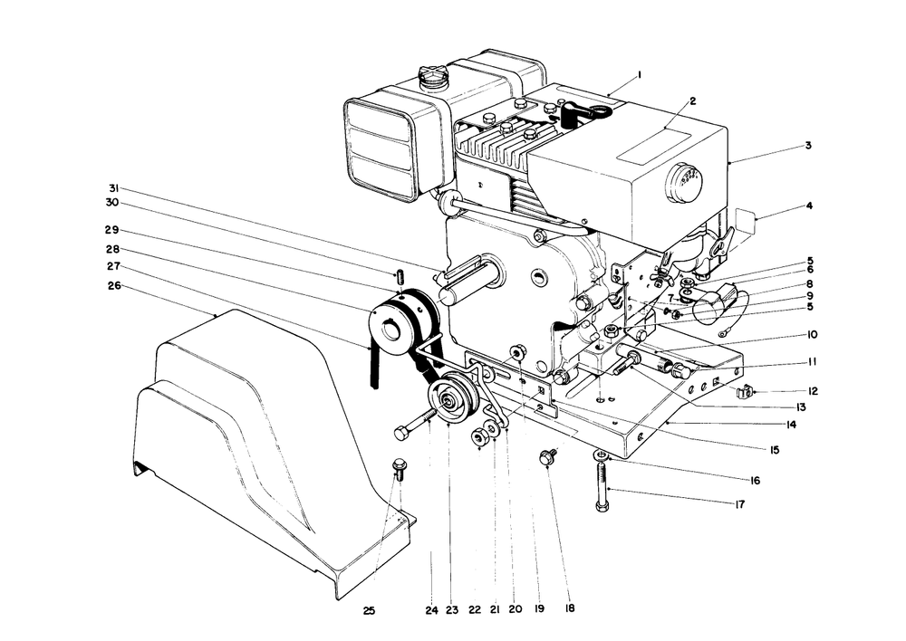 Engine Assembly (Model 38150) Diagram and Parts List for 38160 1000001 - 1999999 Toro Snow Blower