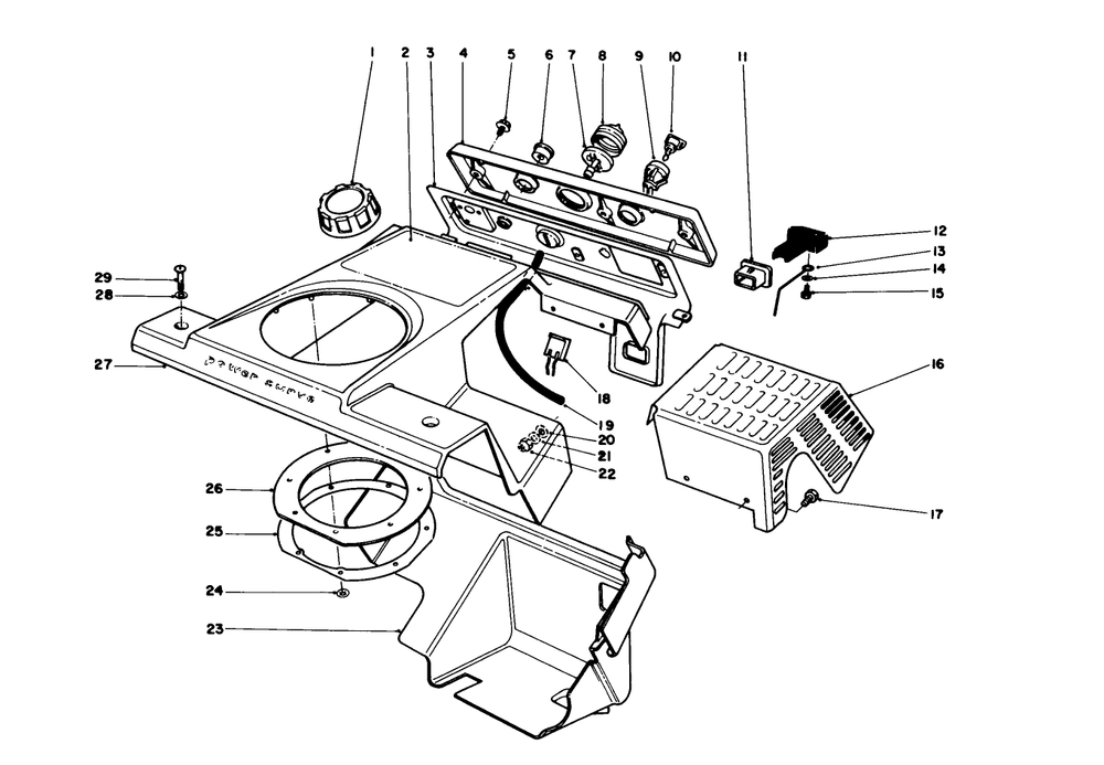 Control Panel & Shrouding Assembly Diagram and Parts List for 38181 3900001 - 3999999 Toro Snow Blower