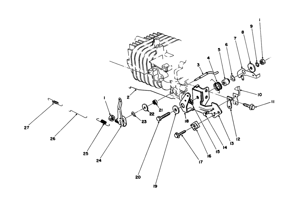 Governor Assembly Diagram and Parts List for 16202C 6000001 - 6999999 Toro Lawn Mower
