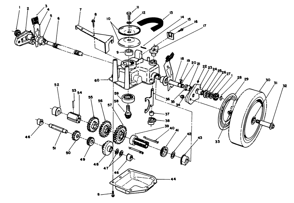 Gear Case Assembly (Continued) (Used On Units With Serial No. 8000001 Thru 8049999) Diagram and Parts List for 20692 9000001 - 9999999 Toro Lawn Mower