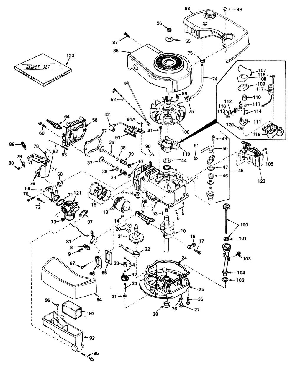 Engine Tecumseh Model Tnt-100-10049c Diagram and Parts List for 18015 9000001 - 9999999 Toro Lawn Mower