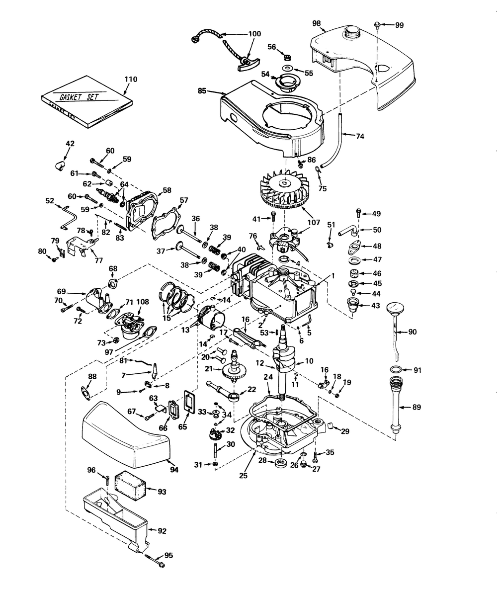 Engine Model Tnt100-10041 (Mower Model No. 21711) Diagram and Parts List for 21610 4000001 - 4999999 Toro Lawn Mower