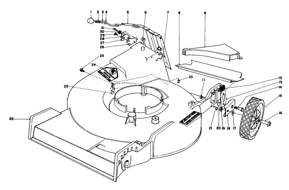 Housing Assembly Diagram and Parts List for 20755 2000001 - 2999999 Toro Lawn Mower
